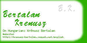 bertalan krenusz business card