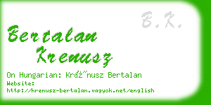 bertalan krenusz business card